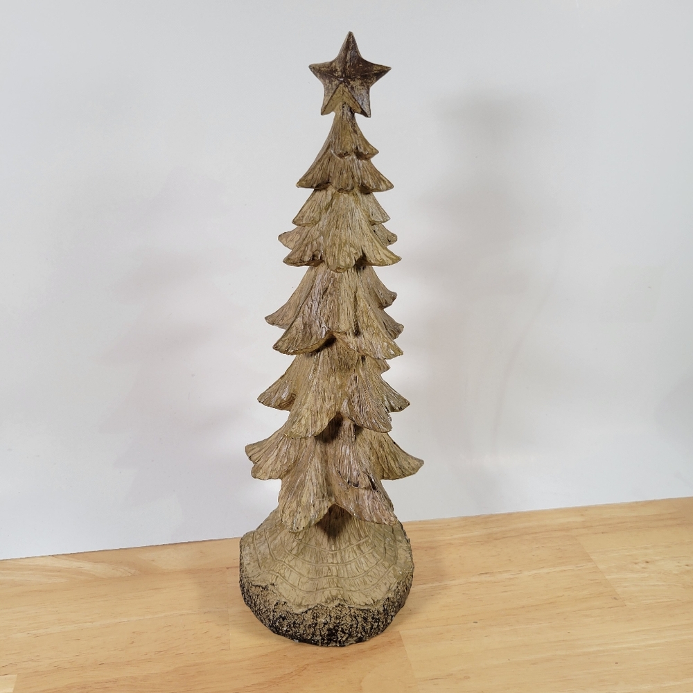 Rustic Brown Holiday Tree Decor Christmas Decoration Resin